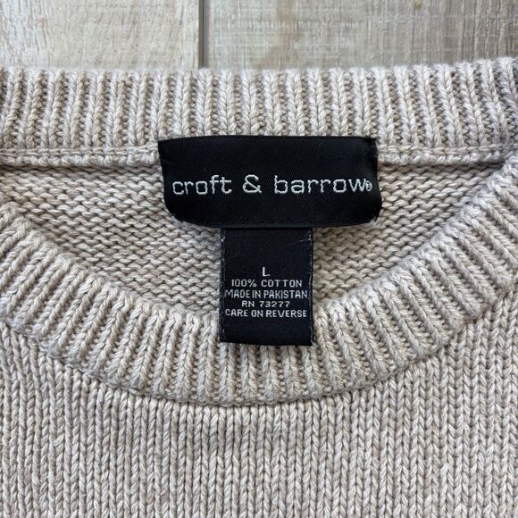 Vintage Croft & Barrow Mens Knit Sweater Size L Fisherman Academia Heritage Cozy - Picture 8 of 13